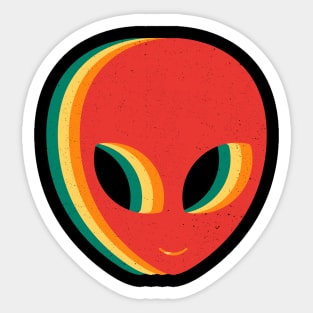 Retro Vintage Alien Sticker